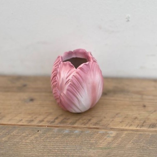 Tulpenvaasje licht roze met wit